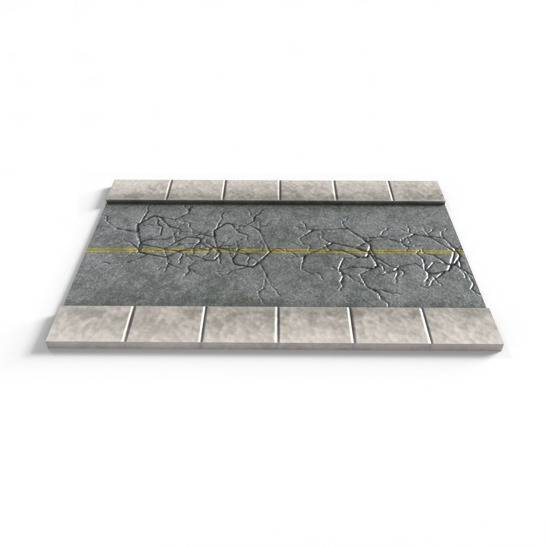 Road Pack 3D Model – Low Poly PBR Asset for Games, FBX, OBJ - View 12