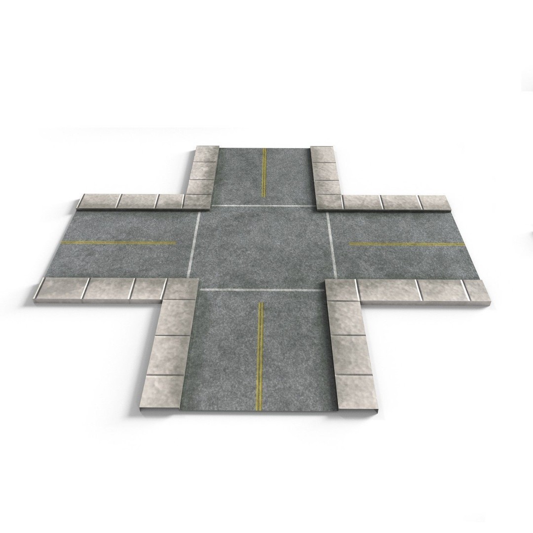 Road Pack 3D Model – Low Poly PBR Asset for Games, FBX, OBJ - View 14