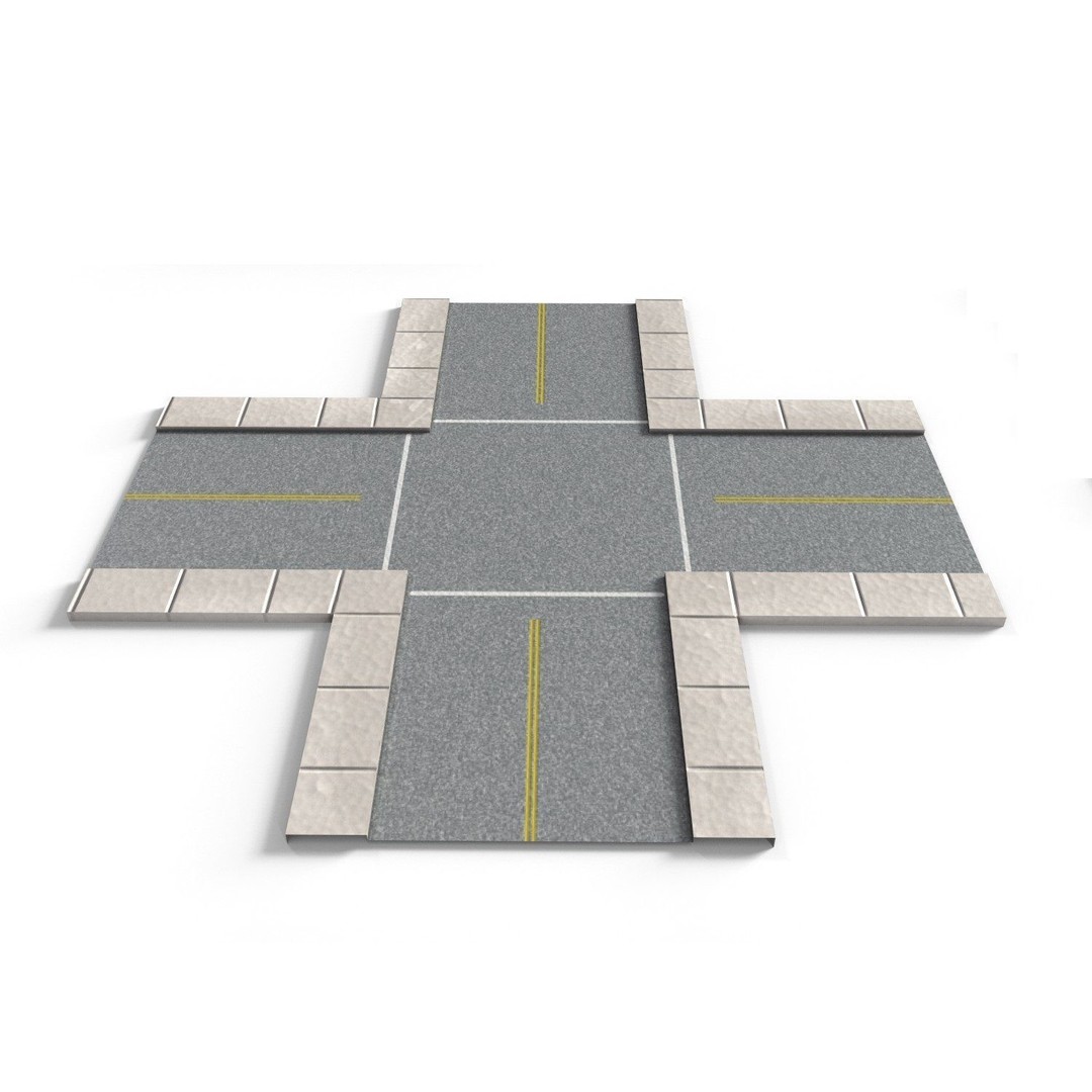 Road Pack 3D Model – Low Poly PBR Asset for Games, FBX, OBJ - View 15