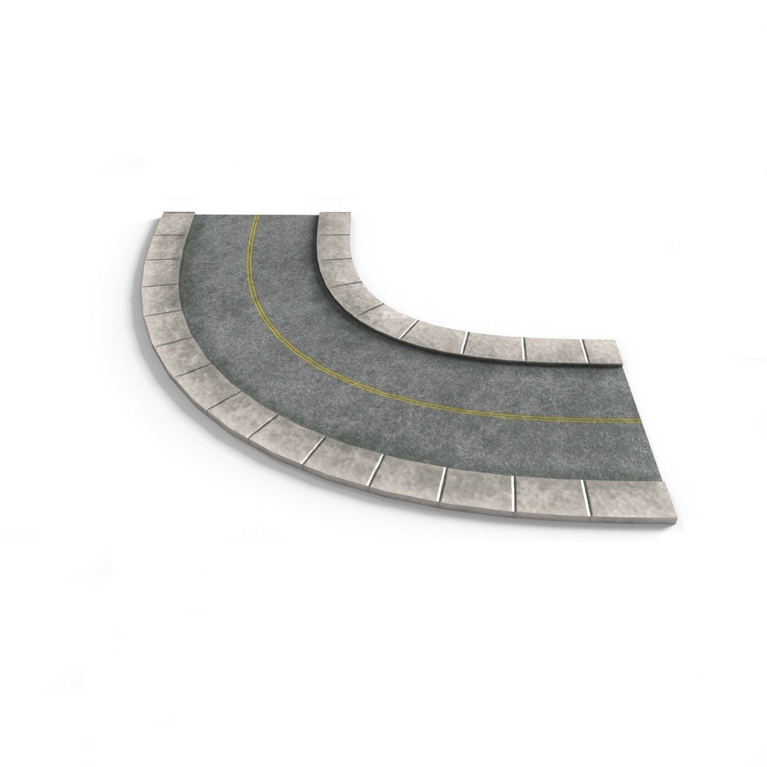 Road Pack 3D Model – Low Poly PBR Asset for Games, FBX, OBJ - View 16