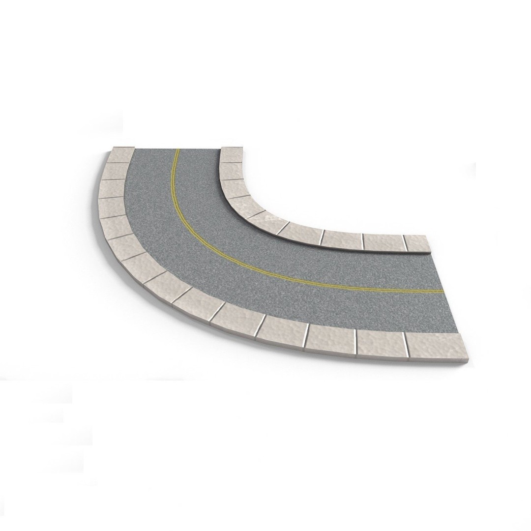 Road Pack 3D Model – Low Poly PBR Asset for Games, FBX, OBJ - View 17