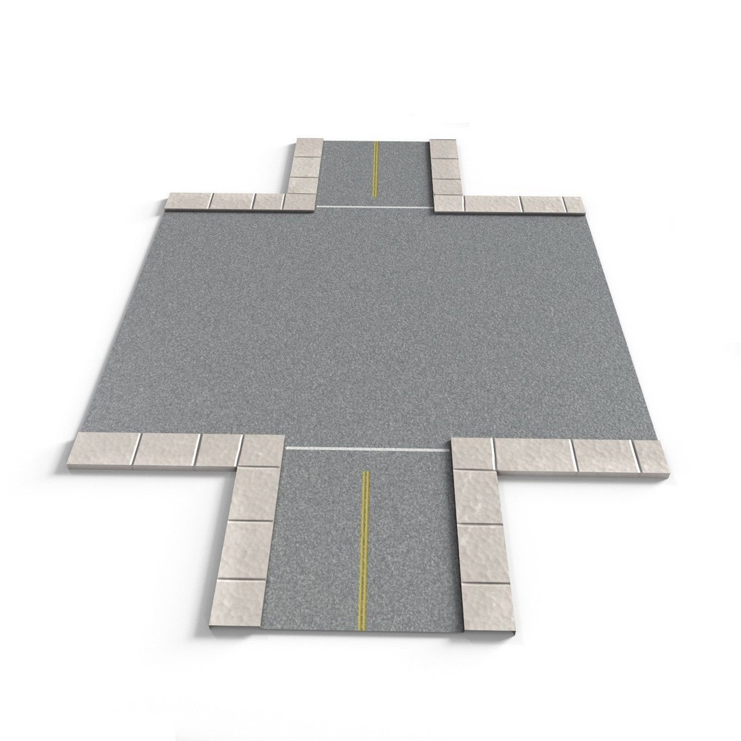 Road Pack 3D Model – Low Poly PBR Asset for Games, FBX, OBJ - View 23