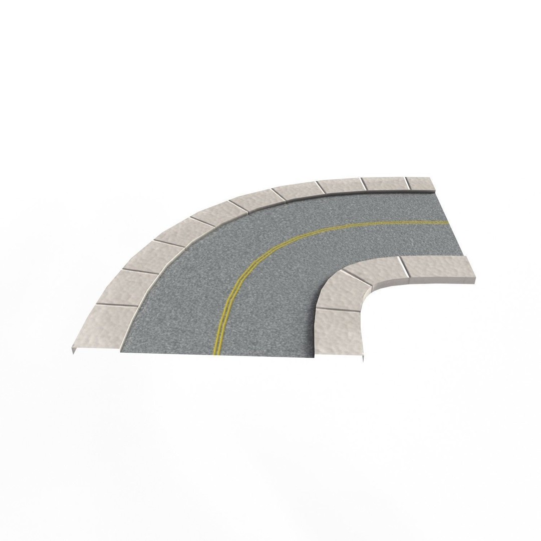Road Pack 3D Model – Low Poly PBR Asset for Games, FBX, OBJ - View 27
