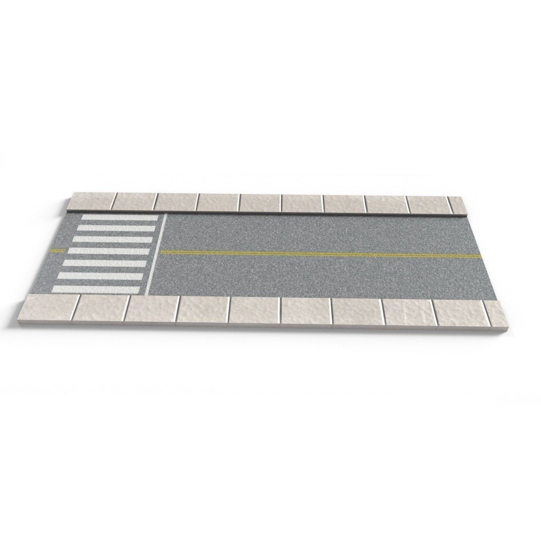 Road Pack 3D Model – Low Poly PBR Asset for Games, FBX, OBJ - View 4