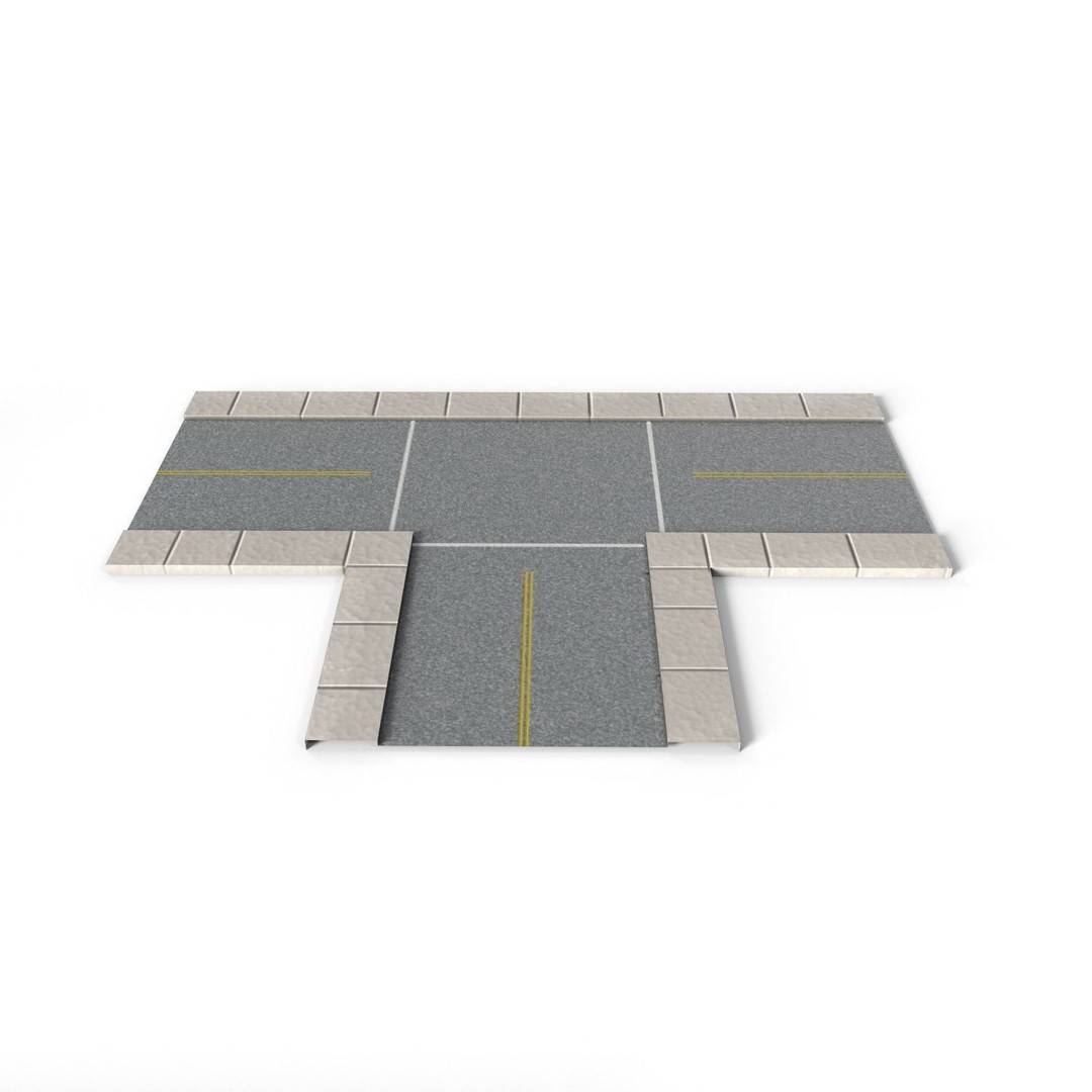 Road Pack 3D Model – Low Poly PBR Asset for Games, FBX, OBJ - View 9