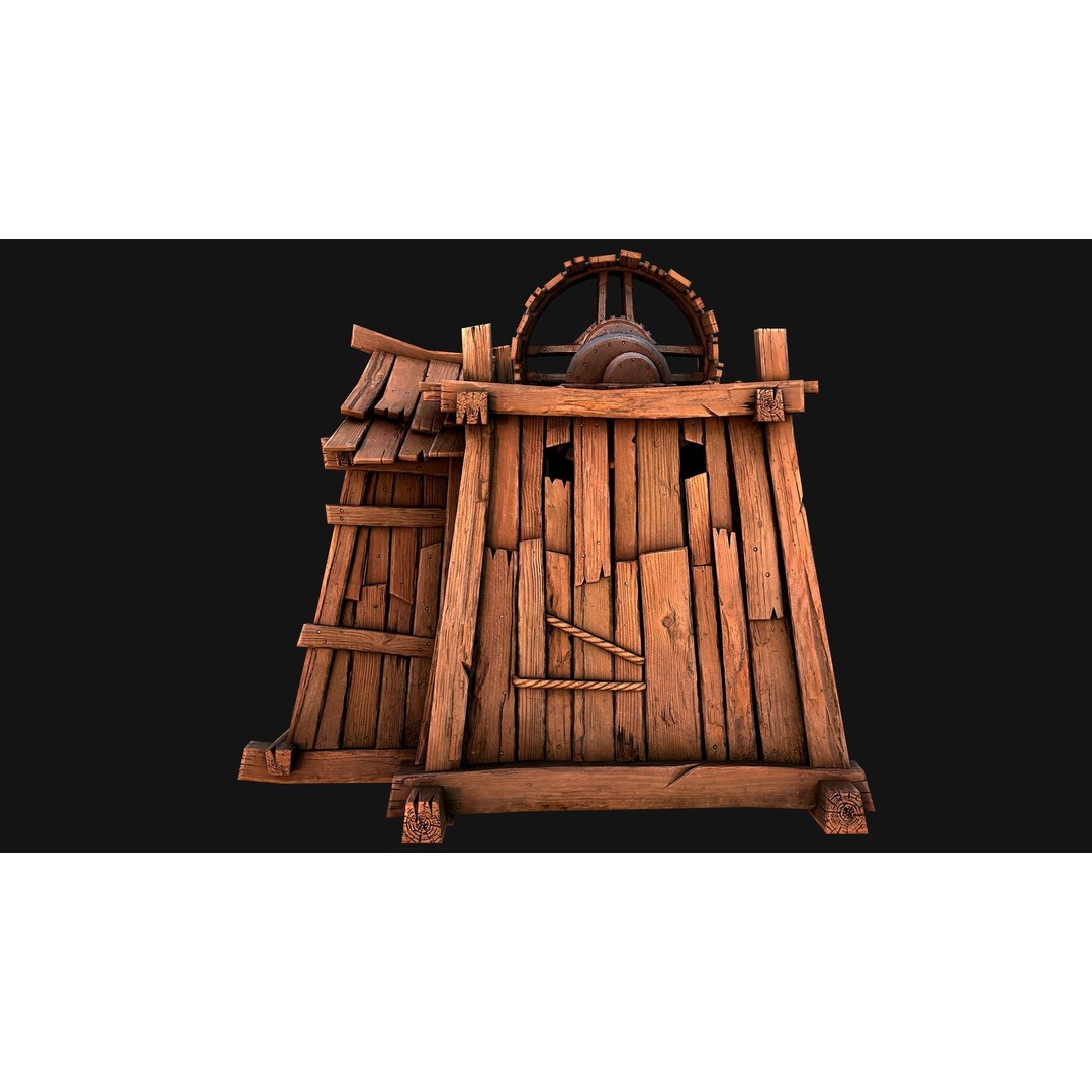 Medieval Wooden Mine 3D Model – Low Poly Game Asset, FBX, PBR - View 26