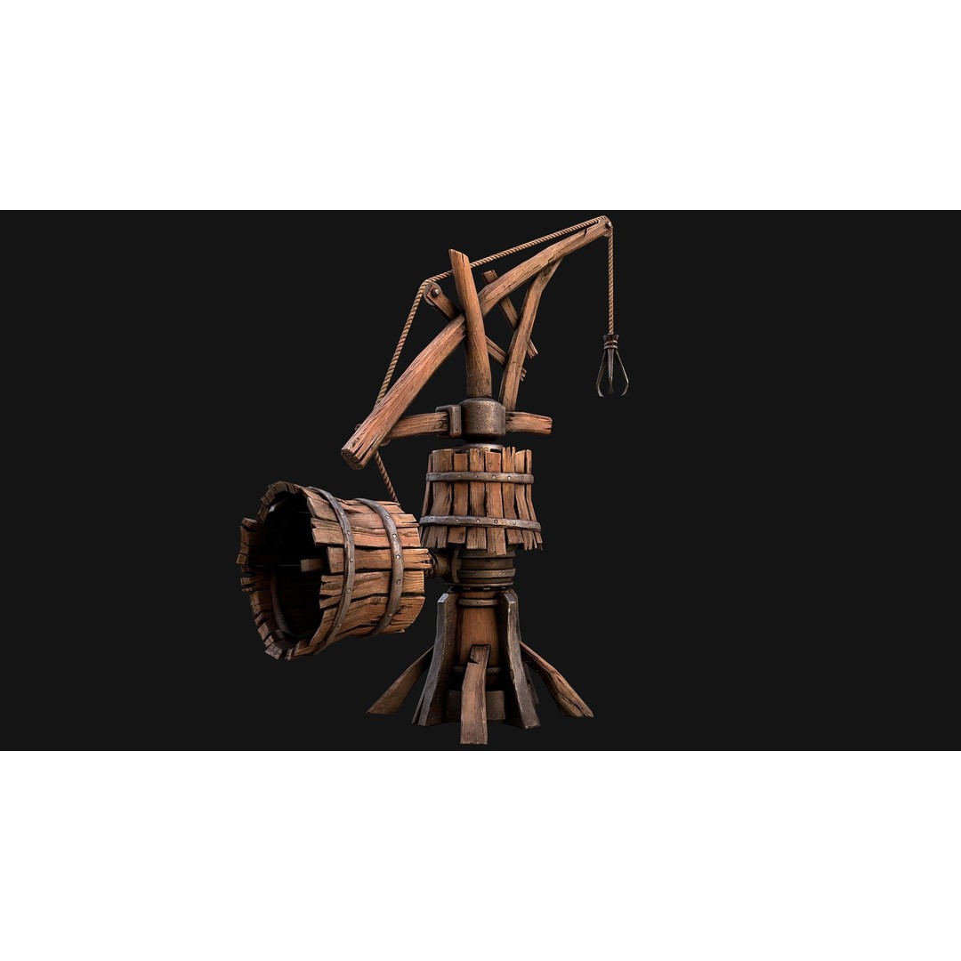 Medieval Wooden Mine 3D Model – Low Poly Game Asset, FBX, PBR - View 32