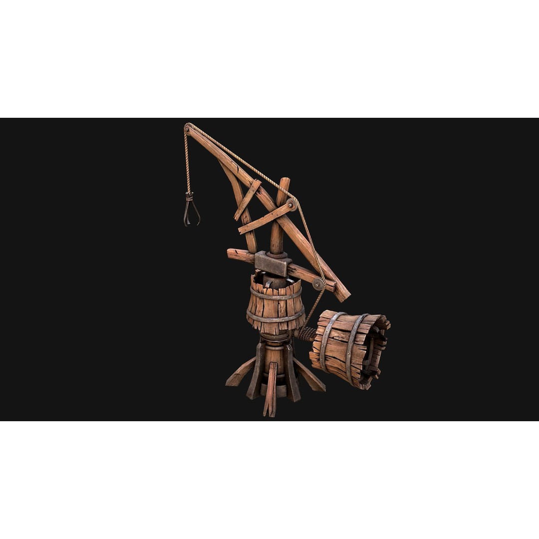 Medieval Wooden Mine 3D Model – Low Poly Game Asset, FBX, PBR - View 34