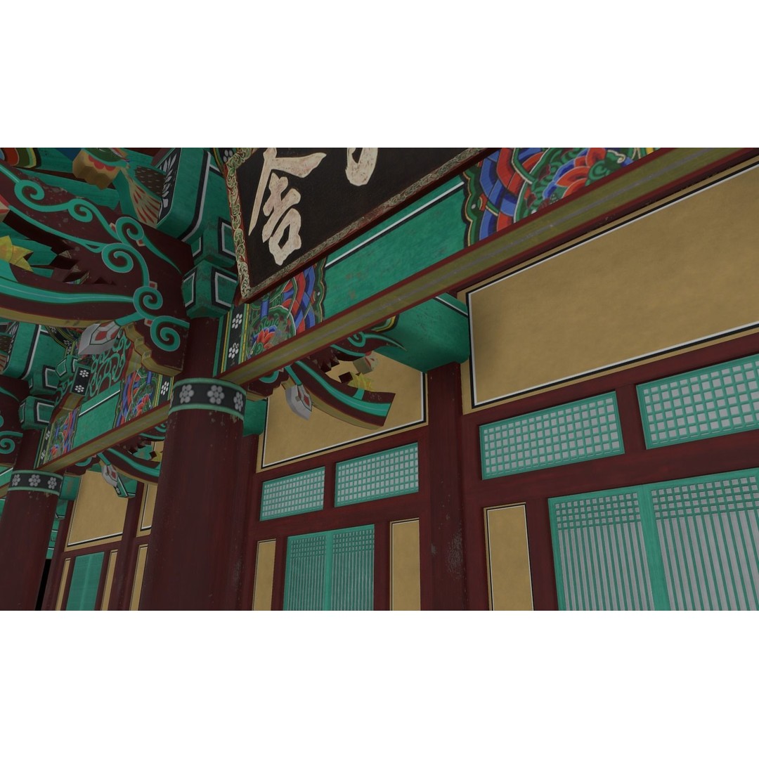 Korean Traditional House 3D Model – Low Poly Architectural Asset, FBX - View 10