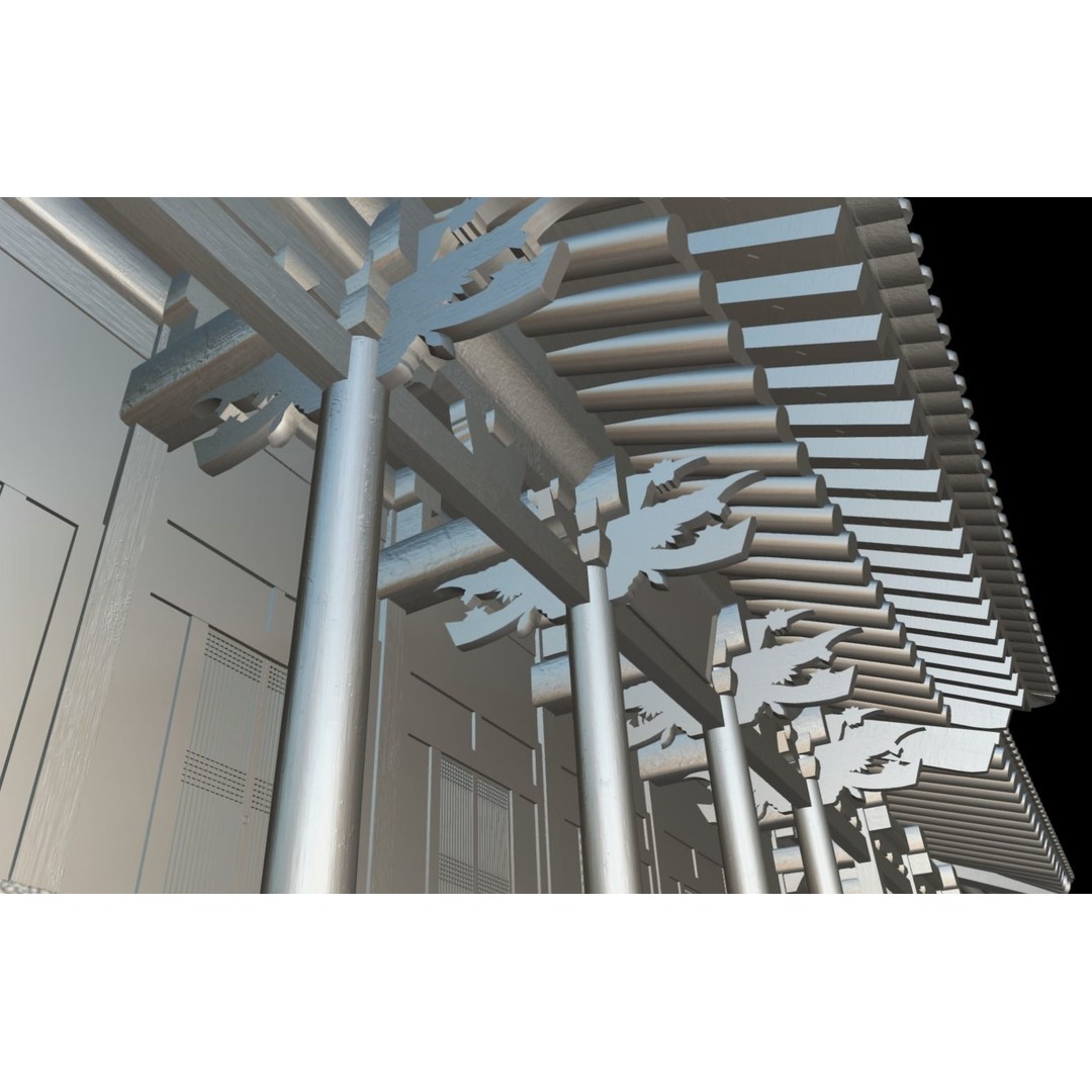 Korean Traditional House 3D Model – Low Poly Architectural Asset, FBX - View 12
