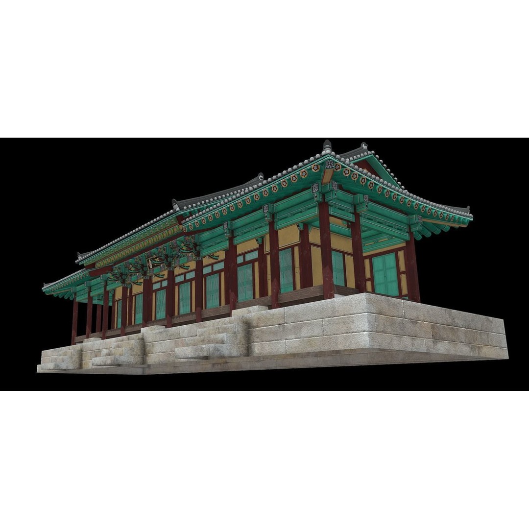 Korean Traditional House 3D Model – Low Poly Architectural Asset, FBX - View 13