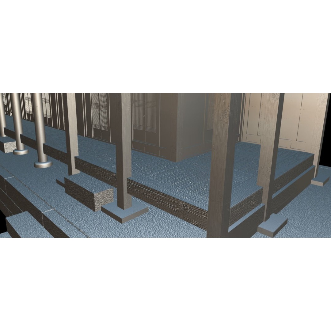 Korean Traditional House 3D Model – Low Poly Architectural Asset, FBX - View 15