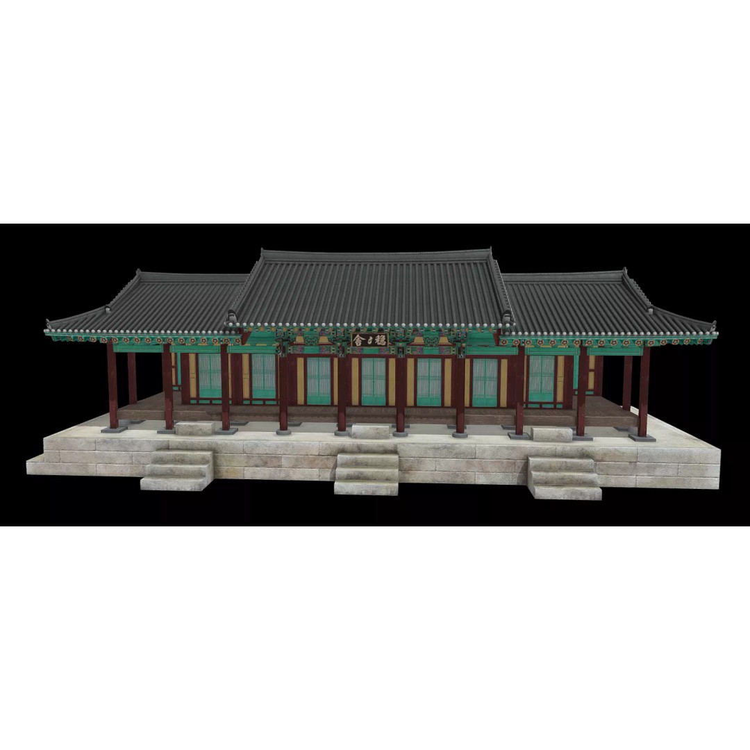 Korean Traditional House 3D Model – Low Poly Architectural Asset, FBX - View 2