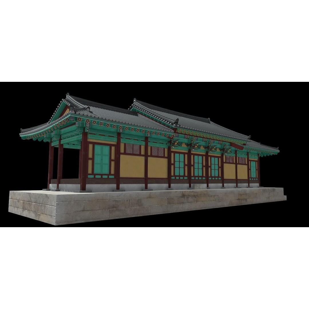Korean Traditional House 3D Model – Low Poly Architectural Asset, FBX - View 22