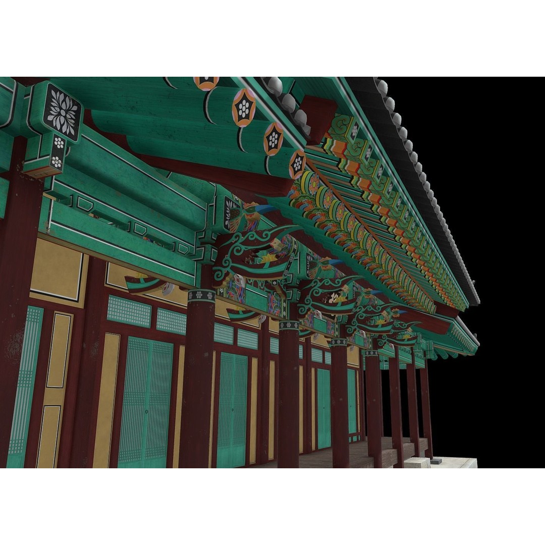 Korean Traditional House 3D Model – Low Poly Architectural Asset, FBX - View 23
