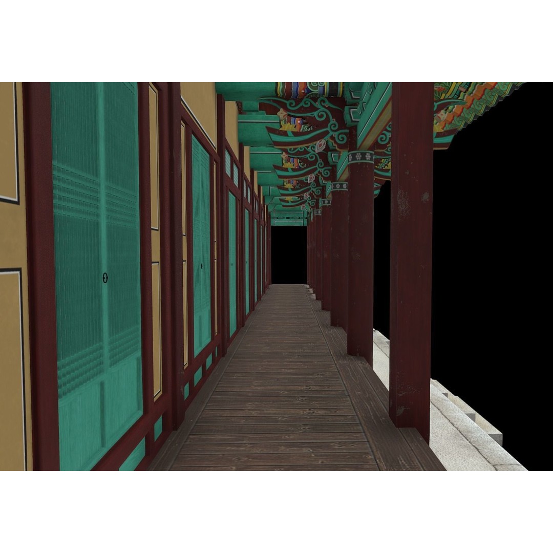 Korean Traditional House 3D Model – Low Poly Architectural Asset, FBX - View 24