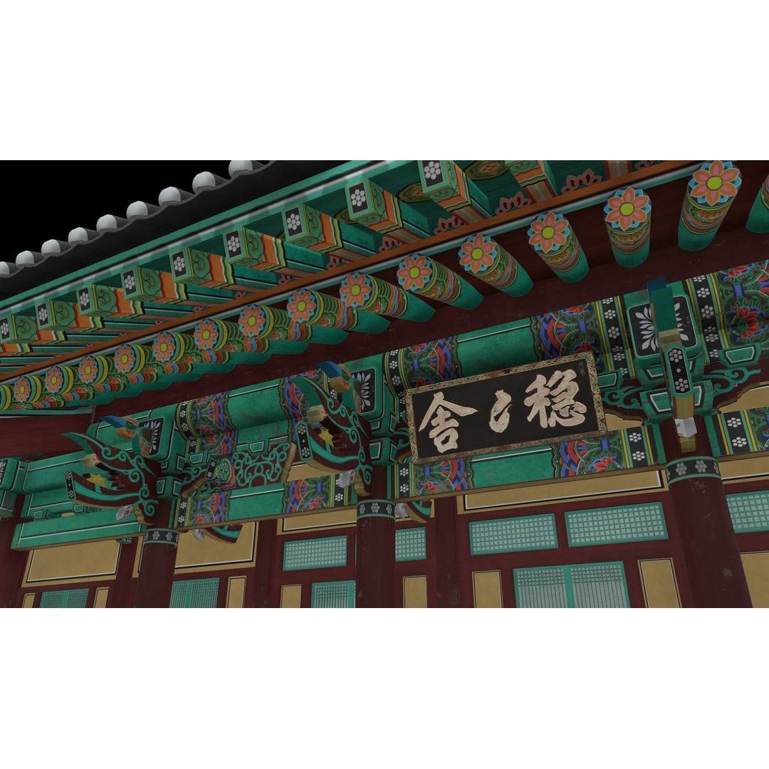 Korean Traditional House 3D Model – Low Poly Architectural Asset, FBX - View 25