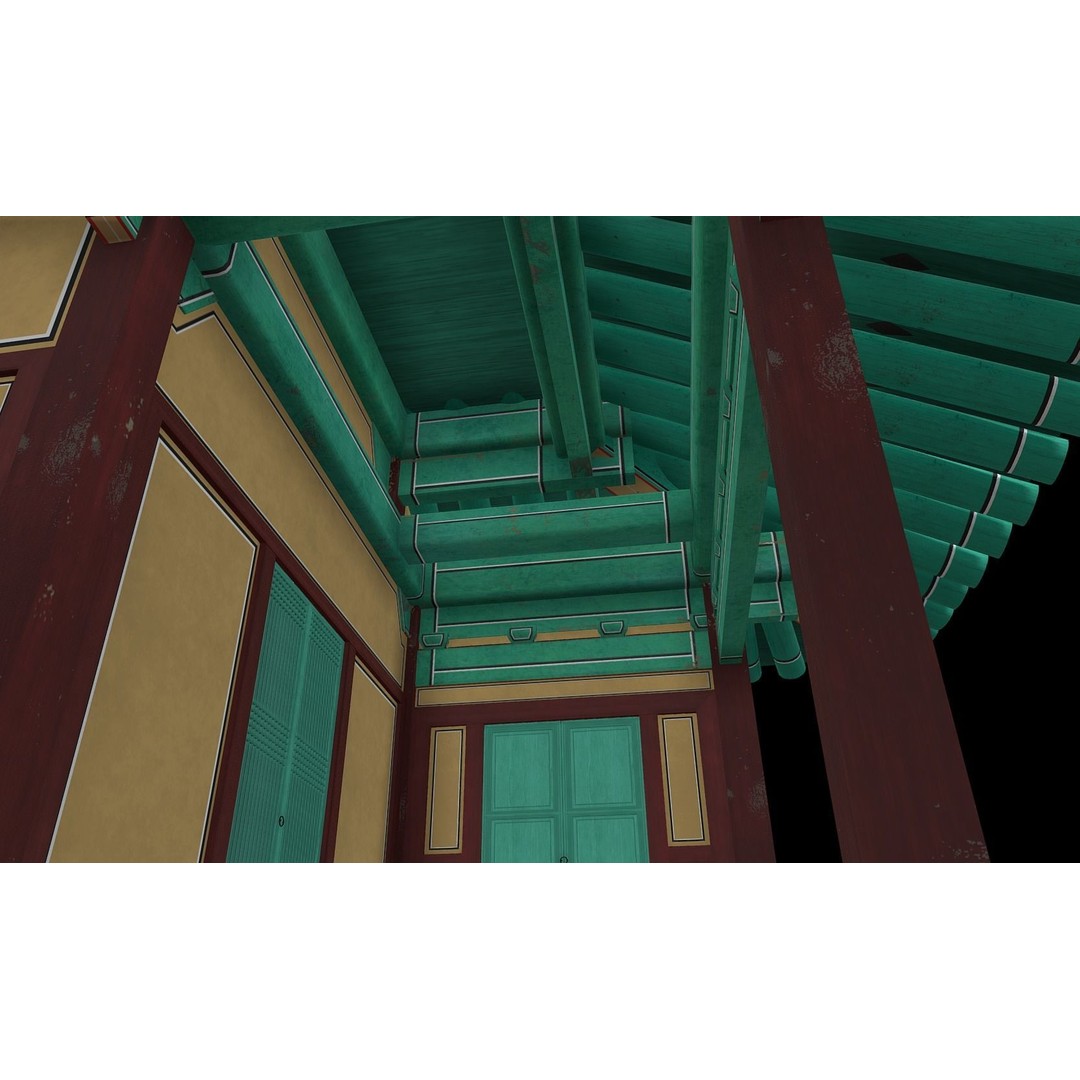 Korean Traditional House 3D Model – Low Poly Architectural Asset, FBX - View 26