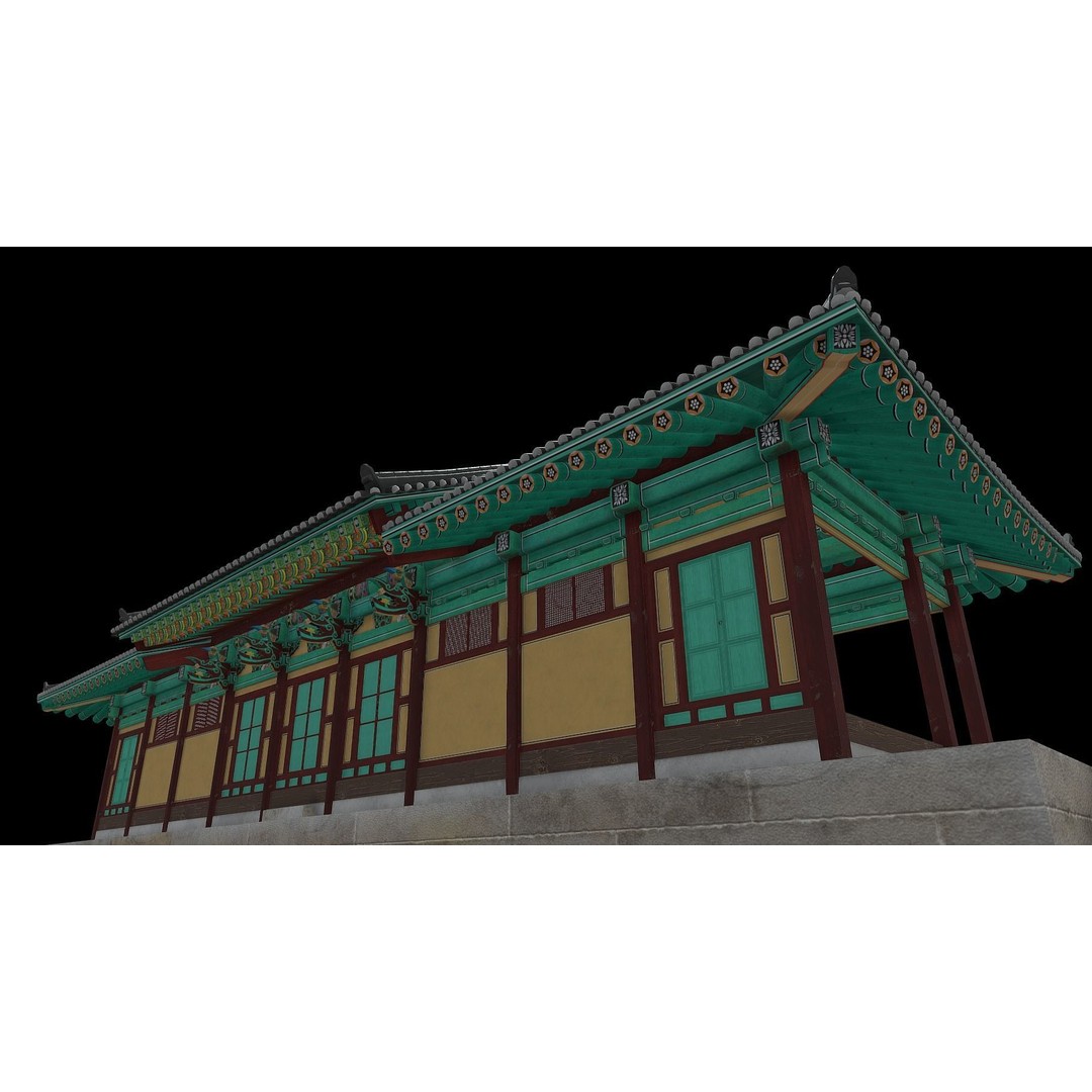 Korean Traditional House 3D Model – Low Poly Architectural Asset, FBX - View 5