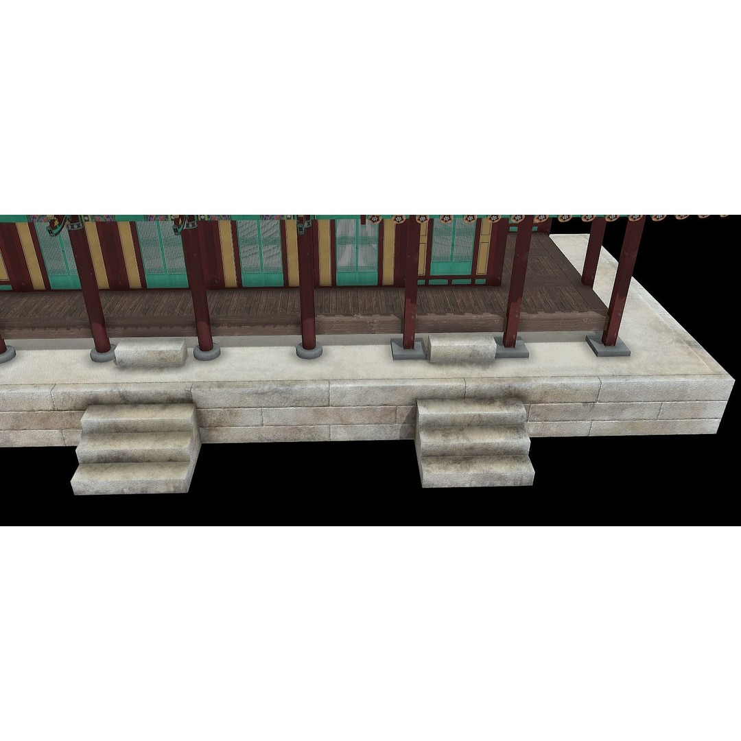 Korean Traditional House 3D Model – Low Poly Architectural Asset, FBX - View 7