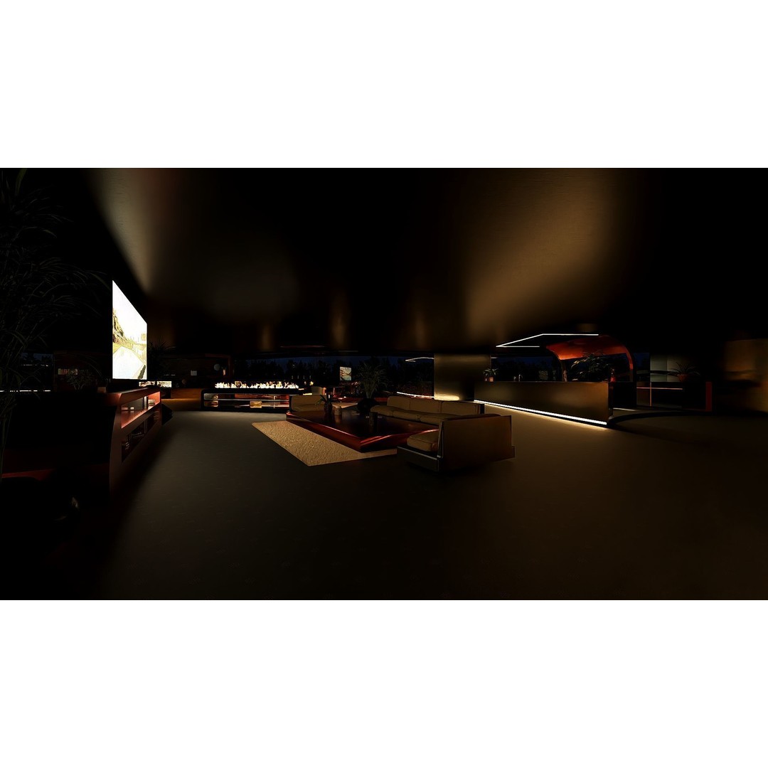 Futuristic House 3D Model – Modern Black & Wood Design, FBX, OBJ - View 19