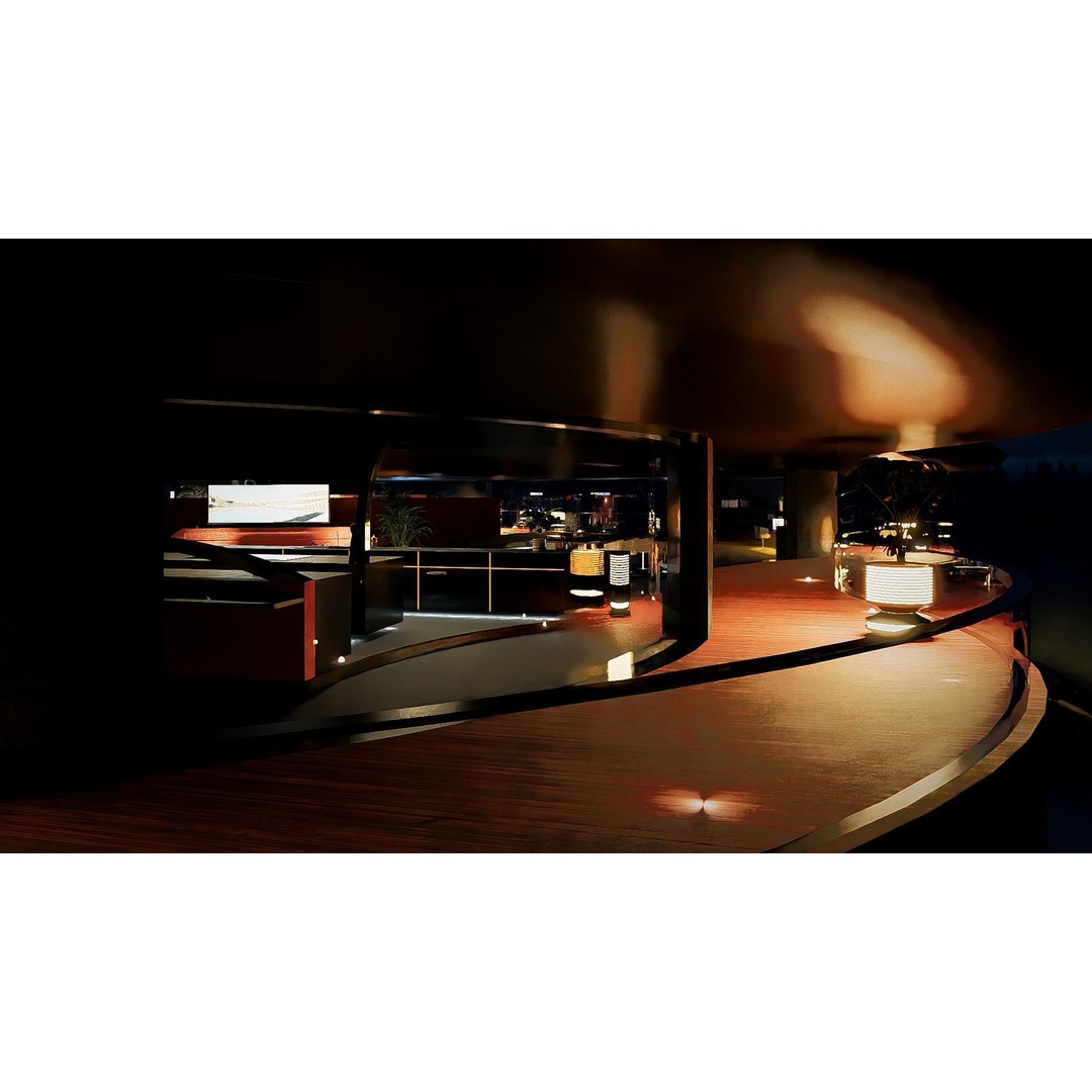 Futuristic House 3D Model – Modern Black & Wood Design, FBX, OBJ - View 24