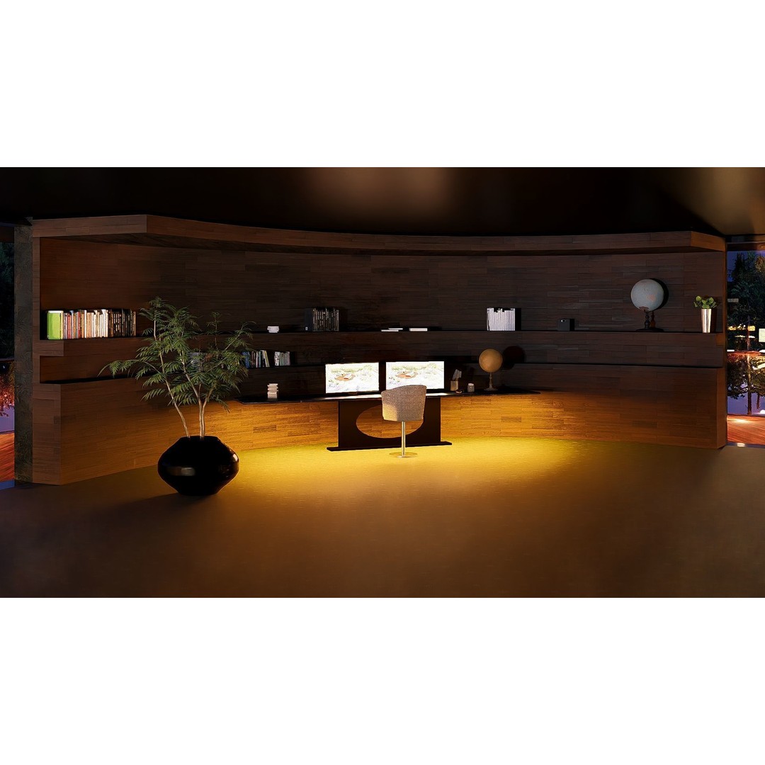 Futuristic House 3D Model – Modern Black & Wood Design, FBX, OBJ - View 25