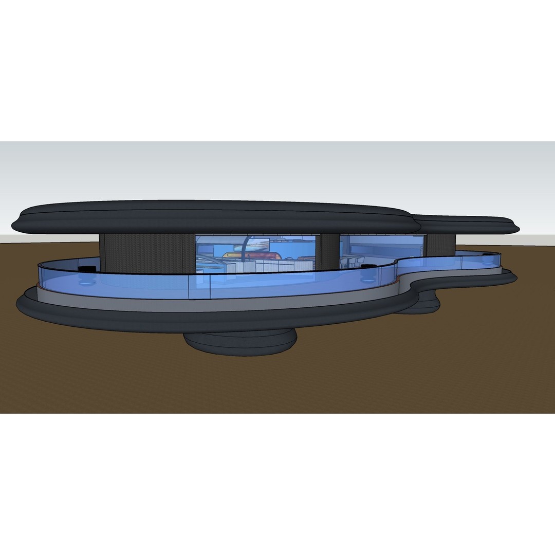 Futuristic House 3D Model – Modern Black & Wood Design, FBX, OBJ - View 34