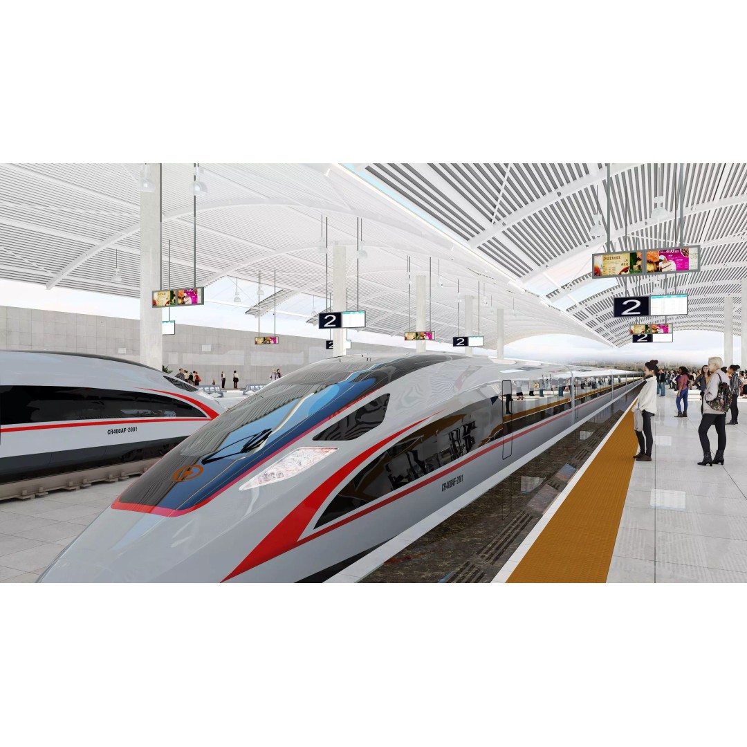 High-Speed Railway Station 3D Model – Detailed Architectural Asset, FBX - View 2