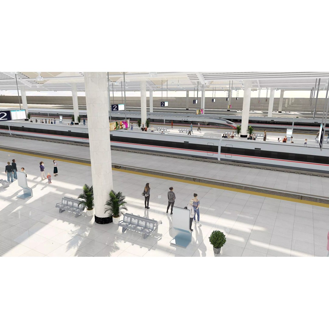 High-Speed Railway Station 3D Model – Detailed Architectural Asset, FBX - View 5