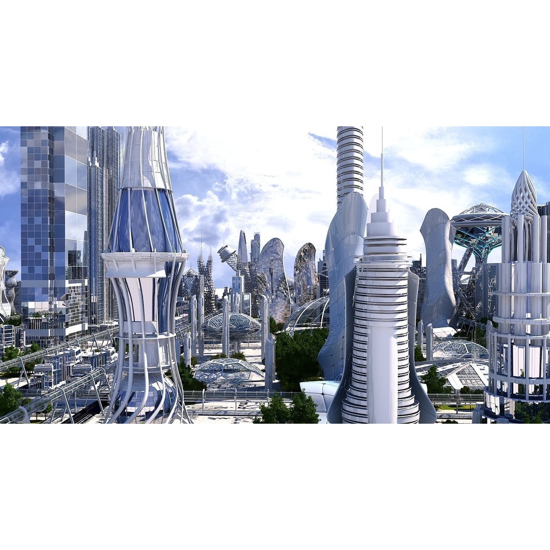 Future City 3D Model – Highly Detailed Futuristic Cityscape, FBX - View 11