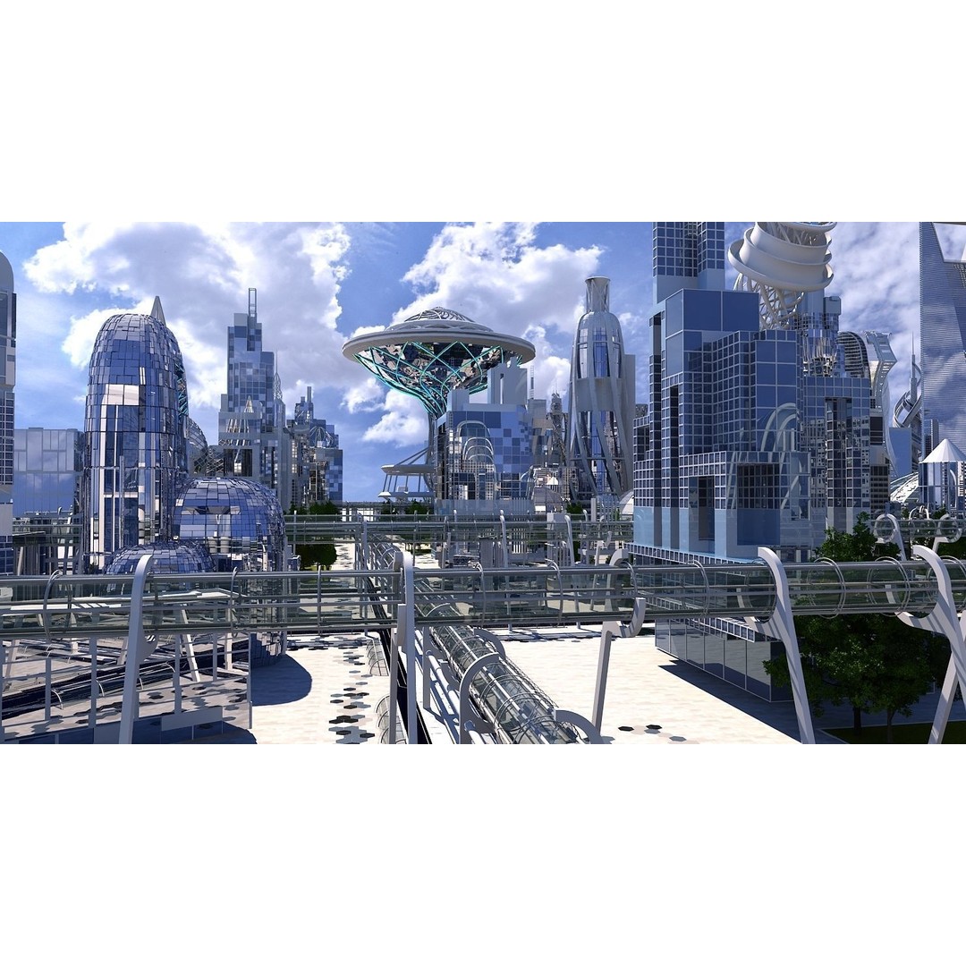 Future City 3D Model – Highly Detailed Futuristic Cityscape, FBX - View 12