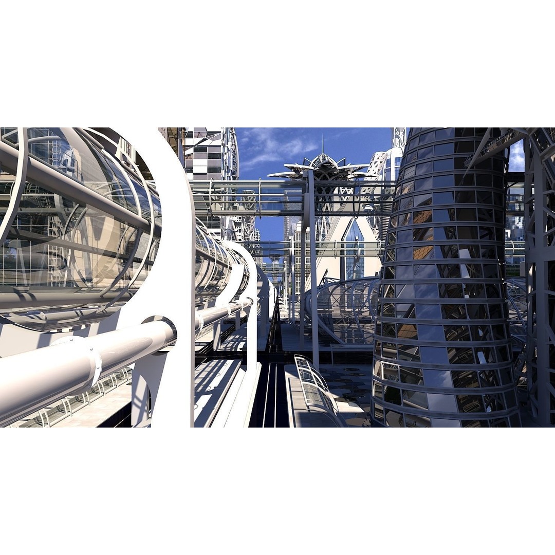 Future City 3D Model – Highly Detailed Futuristic Cityscape, FBX - View 13