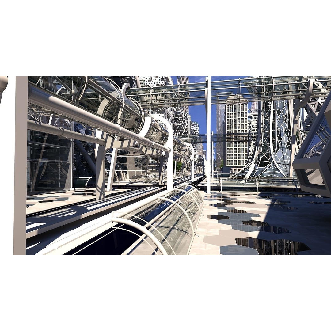 Future City 3D Model – Highly Detailed Futuristic Cityscape, FBX - View 15