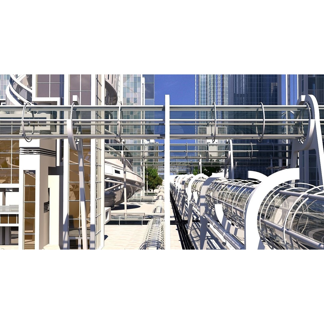 Future City 3D Model – Highly Detailed Futuristic Cityscape, FBX - View 18