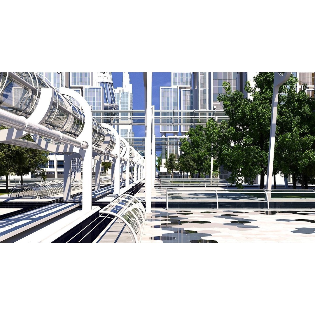 Future City 3D Model – Highly Detailed Futuristic Cityscape, FBX - View 19