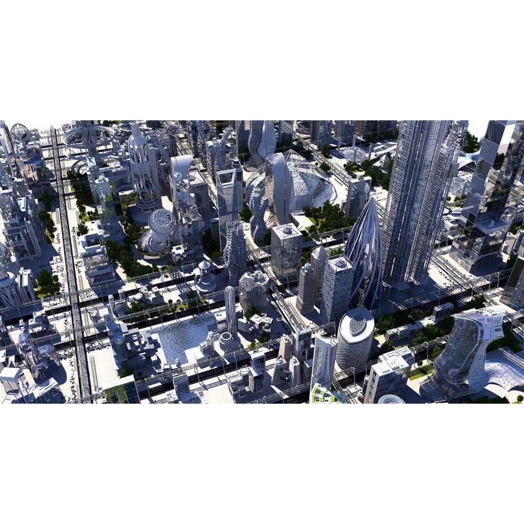 Future City 3D Model – Highly Detailed Futuristic Cityscape, FBX - View 2