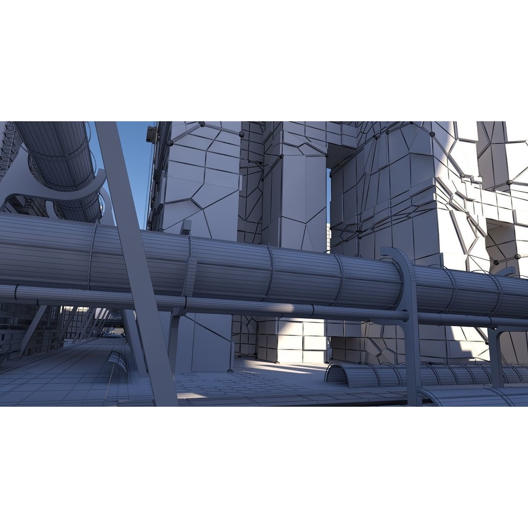 Future City 3D Model – Highly Detailed Futuristic Cityscape, FBX - View 21