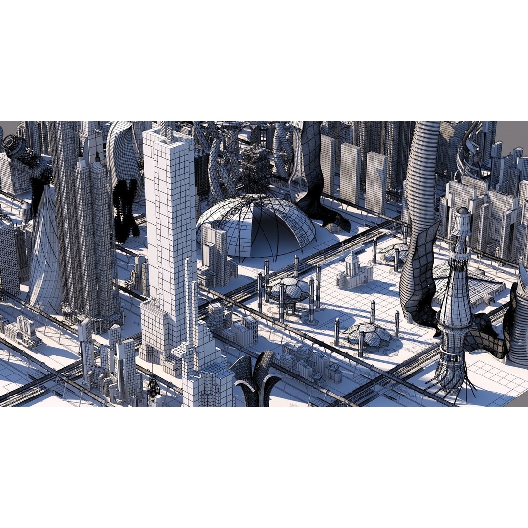 Future City 3D Model – Highly Detailed Futuristic Cityscape, FBX - View 22