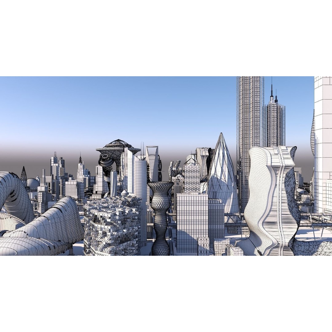 Future City 3D Model – Highly Detailed Futuristic Cityscape, FBX - View 23