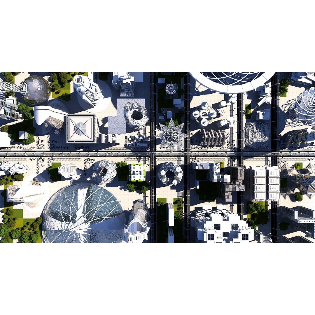 Future City 3D Model – Highly Detailed Futuristic Cityscape, FBX - View 4
