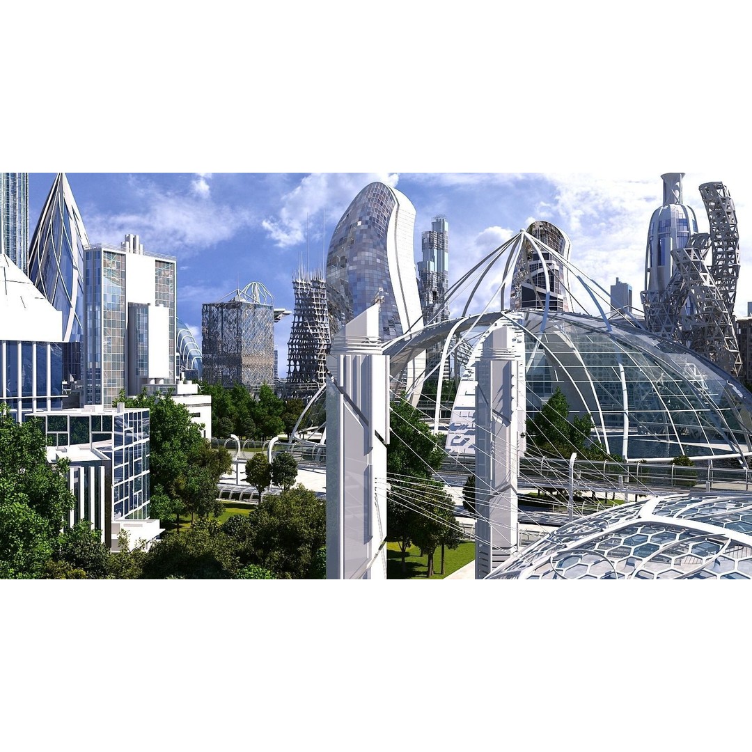 Future City 3D Model – Highly Detailed Futuristic Cityscape, FBX - View 6