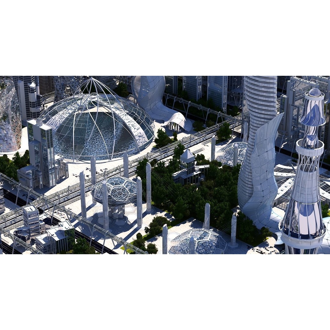 Future City 3D Model – Highly Detailed Futuristic Cityscape, FBX - View 7