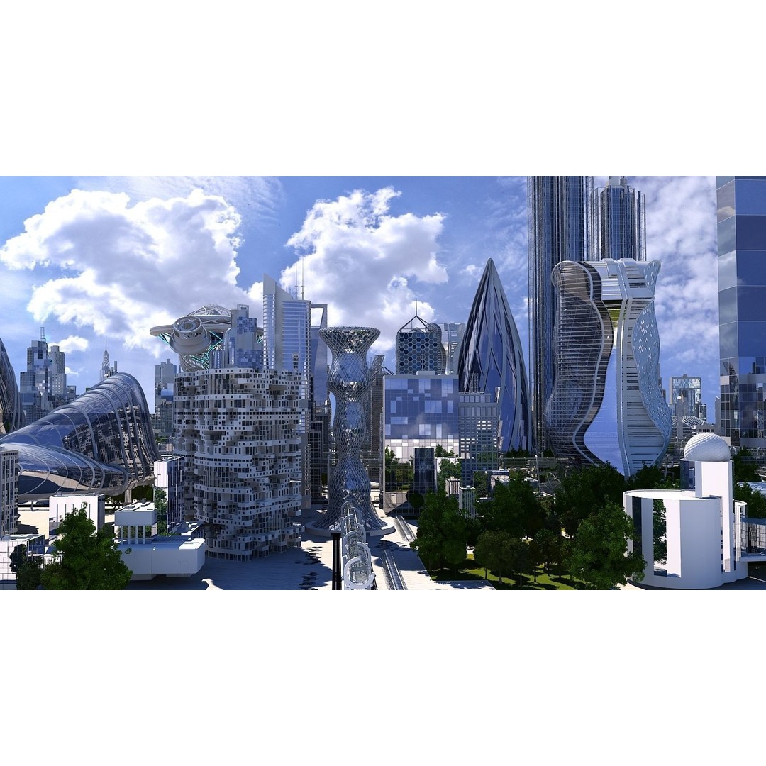 Future City 3D Model – Highly Detailed Futuristic Cityscape, FBX - View 8