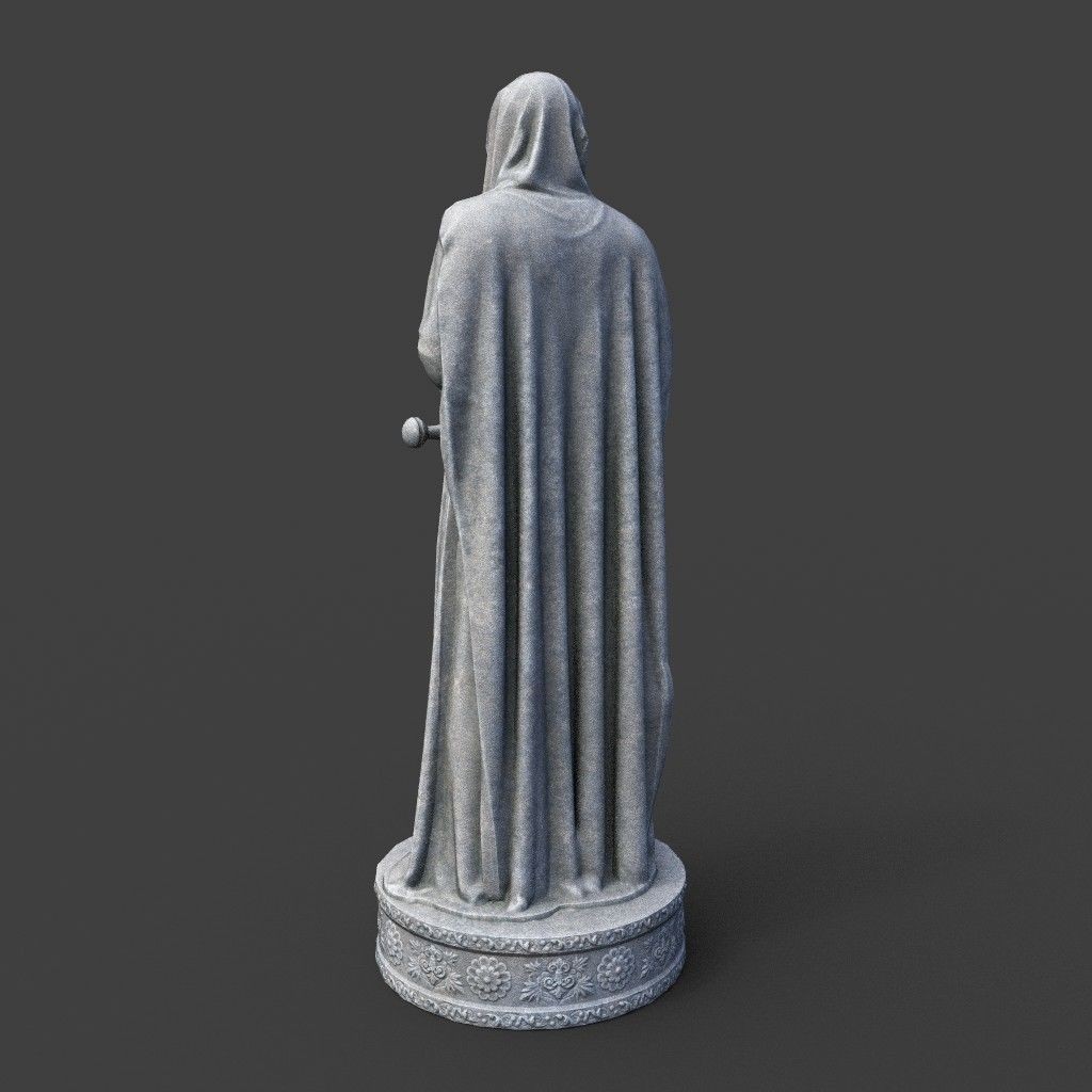 Warrior Statue 3D Model – Low Poly PBR Game Asset, FBX & OBJ - View 10