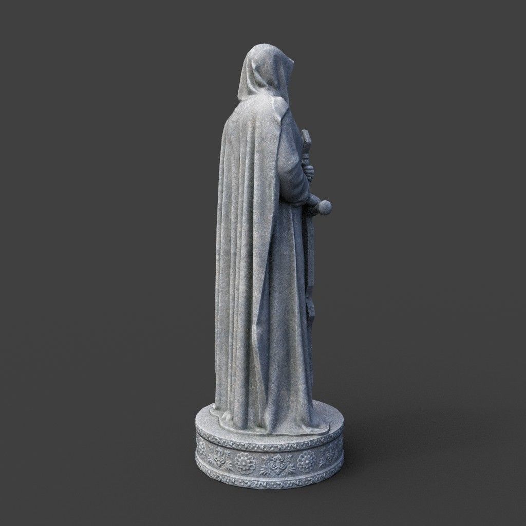Warrior Statue 3D Model – Low Poly PBR Game Asset, FBX & OBJ - View 13