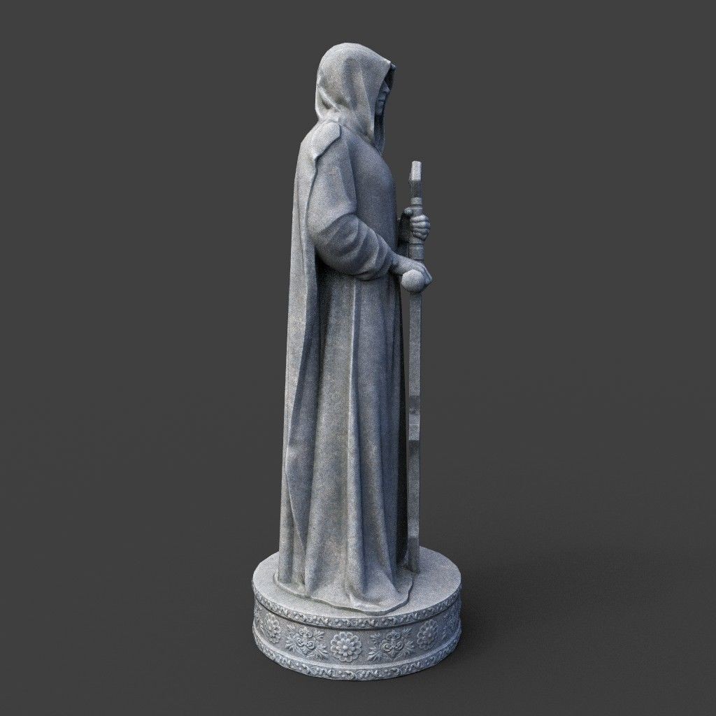 Warrior Statue 3D Model – Low Poly PBR Game Asset, FBX & OBJ - View 14