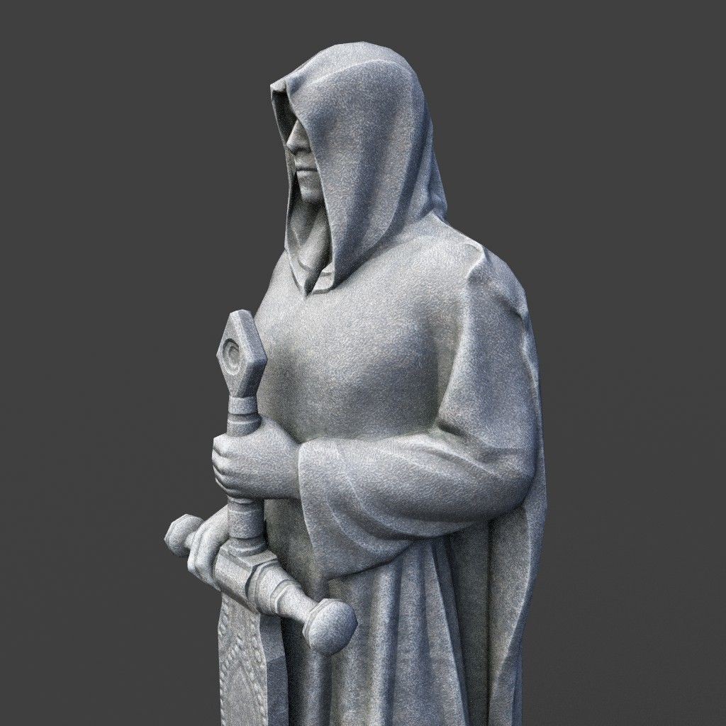 Warrior Statue 3D Model – Low Poly PBR Game Asset, FBX & OBJ - View 18