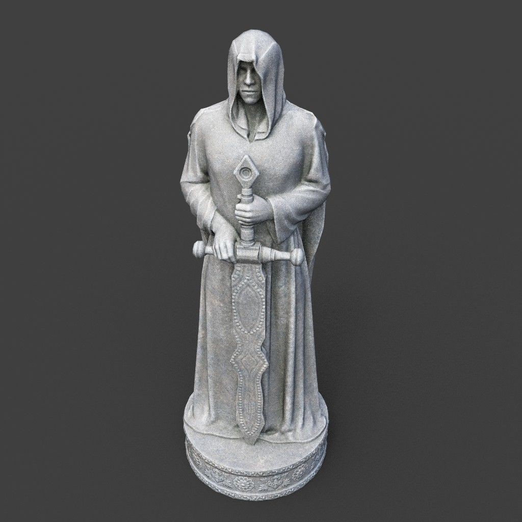 Warrior Statue 3D Model – Low Poly PBR Game Asset, FBX & OBJ - View 19