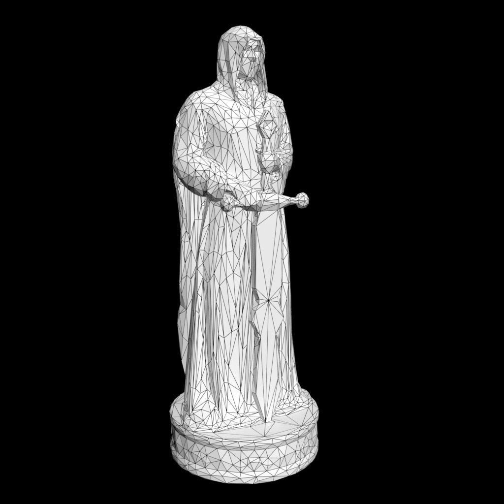 Warrior Statue 3D Model – Low Poly PBR Game Asset, FBX & OBJ - View 27